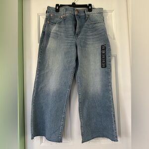 GAP Women's Petite Wide Leg Jeans in Blue Denim